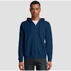 Hanes men’s EcoSmart fleece full zip hooded sweatshirt Navy Large